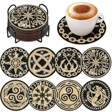 Load image into Gallery viewer, 8 Pcs Beautiful Mandara Acrylic Diamond Painting Art Coasters Kit with Holder
