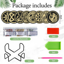 Load image into Gallery viewer, 8 Pcs Beautiful Mandara Acrylic Diamond Painting Art Coasters Kit with Holder
