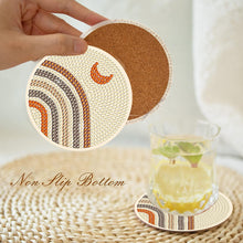 Load image into Gallery viewer, 8 Pcs Acrylic Diamond Painting Art Coasters Kit with Holder (Simple Sun Moon)

