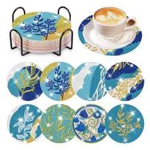 Load image into Gallery viewer, 8 Pcs Acrylic Diamond Painting Art Coasters Kit with Holder (Aquatic Plants)
