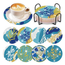Load image into Gallery viewer, 8 Pcs Acrylic Diamond Painting Art Coasters Kit with Holder (Aquatic Plants)
