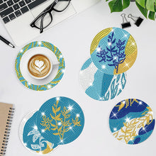 Load image into Gallery viewer, 8 Pcs Acrylic Diamond Painting Art Coasters Kit with Holder (Aquatic Plants)
