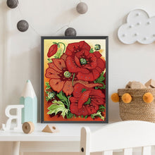 Load image into Gallery viewer, Diamond Painting - Partial Special Shaped - poppy blossoms (30*40CM)
