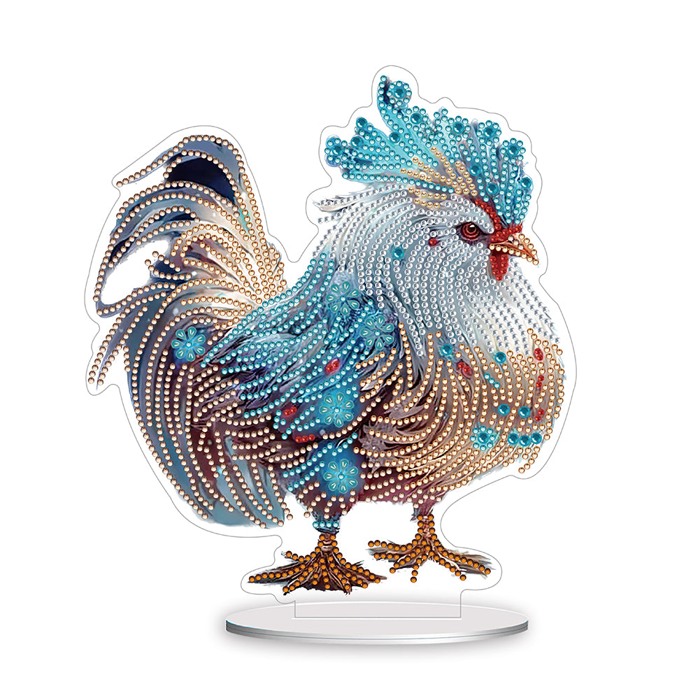 Chinese Zodiac Chicken Acrylic Desktop Diamond Art Kits for Office Desktop Decor