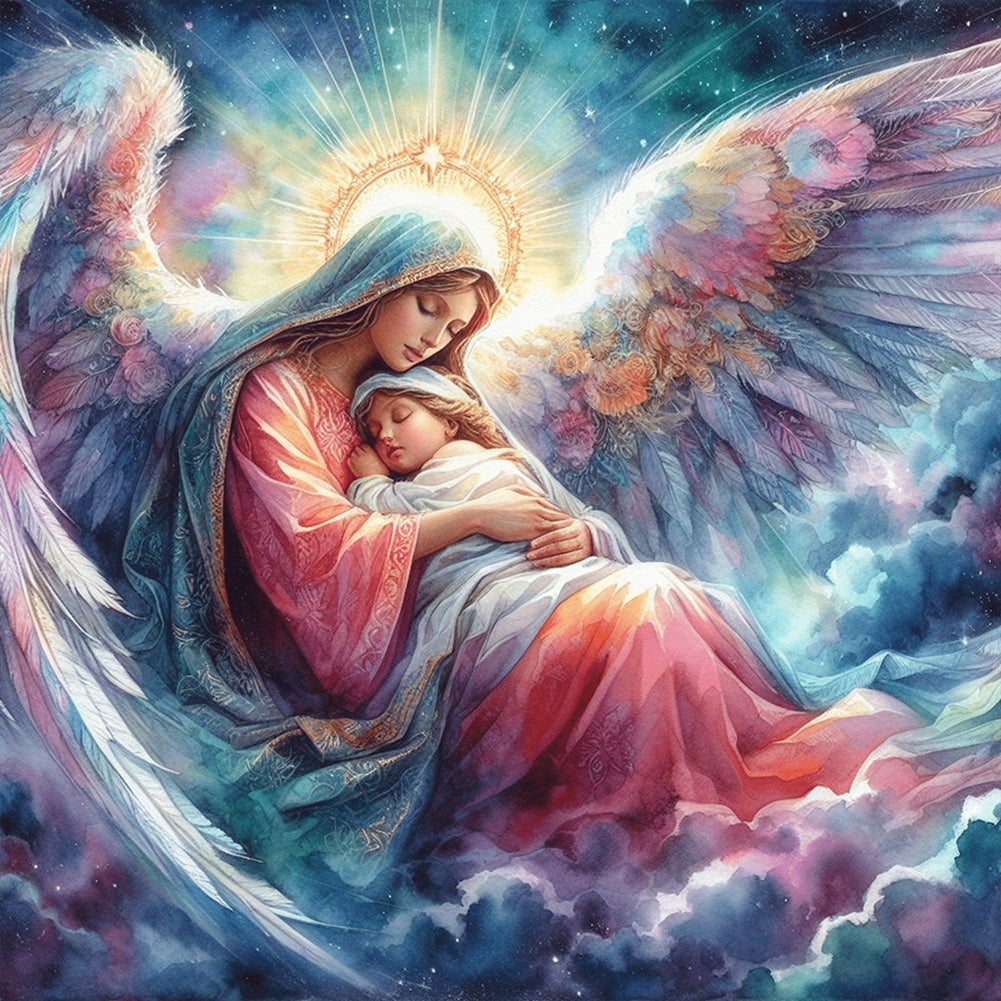 Diamond Painting - Full Round - Jesus and the Virgin (30*30CM)