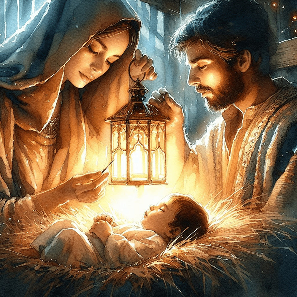 Diamond Painting - Full Round - Jesus and the Virgin (30*30CM)