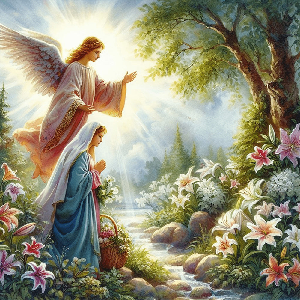 Diamond Painting - Full Round - Jesus and the Virgin (30*30CM)
