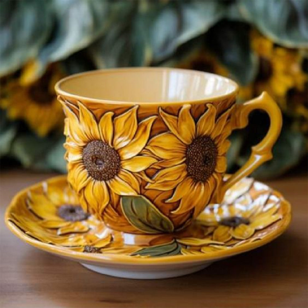 Diamond Painting - Full Round - Sunflower tea set (30*30CM)