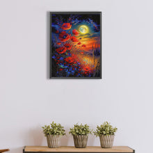 Load image into Gallery viewer, Diamond Painting - Full Square - Red flowers under the moon (30*40CM)
