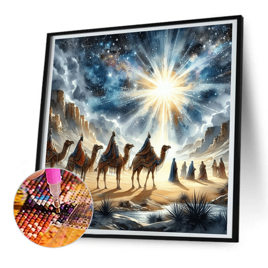 Diamond Painting - Full Round - Nativity of Jesus on Desert Camel (30*30CM)