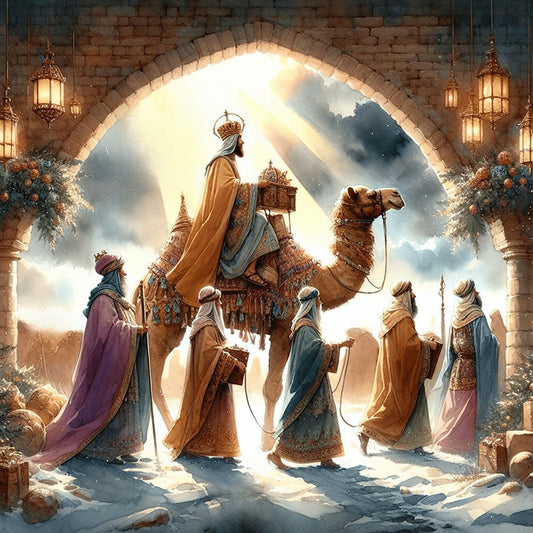 Diamond Painting - Full Round - Nativity of Jesus on Desert Camel (30*30CM)