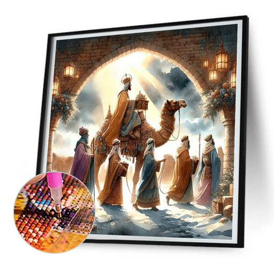 Diamond Painting - Full Round - Nativity of Jesus on Desert Camel (30*30CM)