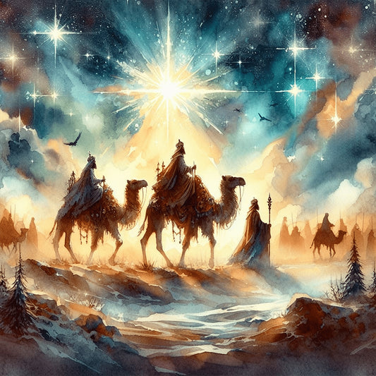 Diamond Painting - Full Round - Nativity of Jesus on Desert Camel (30*30CM)