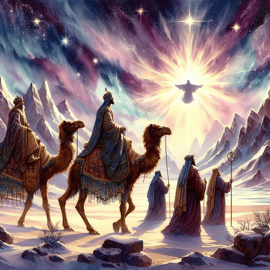 Diamond Painting - Full Round - Nativity of Jesus on Desert Camel (30*30CM)