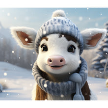 Load image into Gallery viewer, Diamond Painting - Full Round - winter cow (35*30CM)
