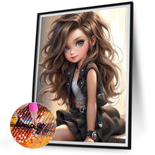 Load image into Gallery viewer, Diamond Painting - Full Round - sweet cool girl (30*40CM)
