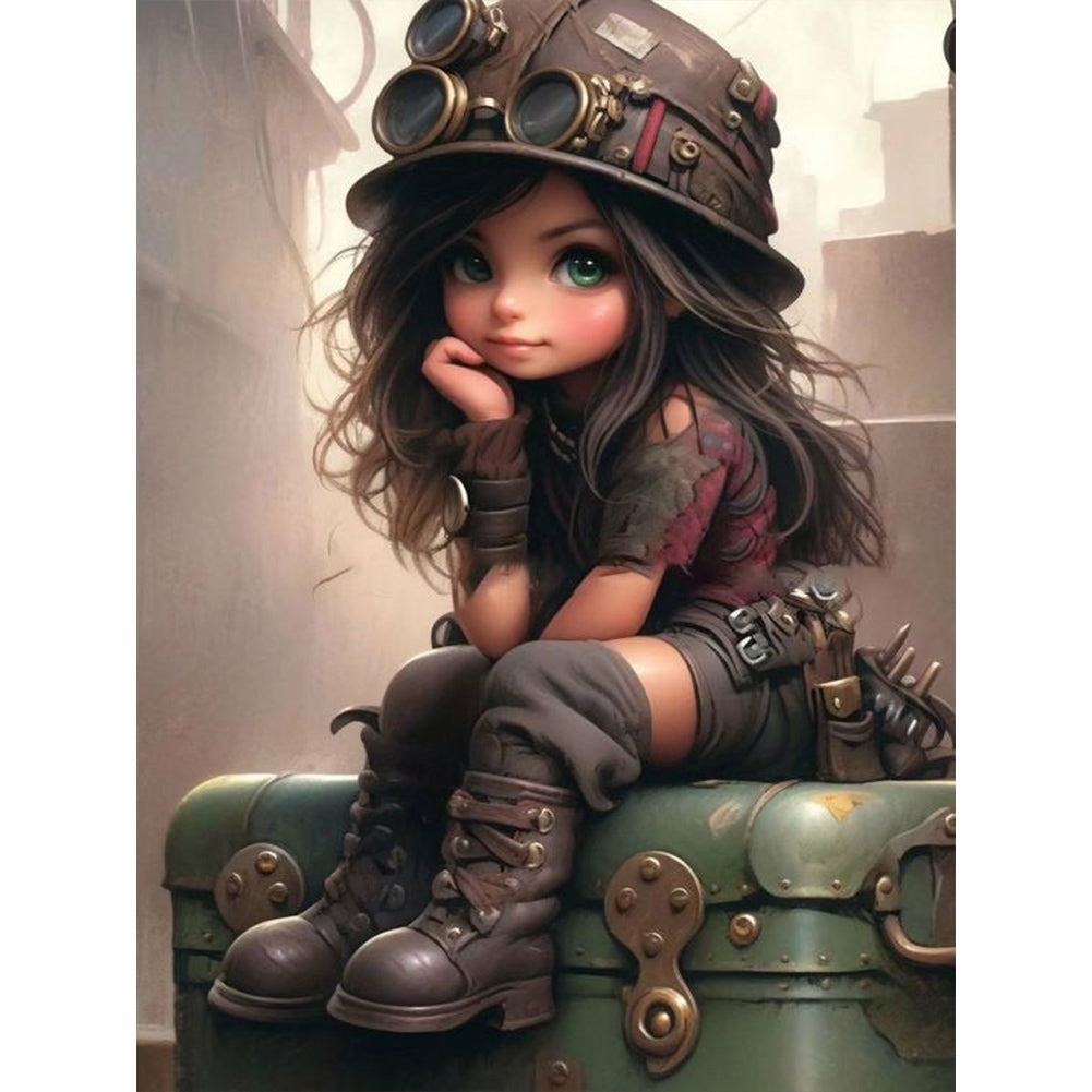 Diamond Painting - Full Round - sweet cool girl (30*40CM)
