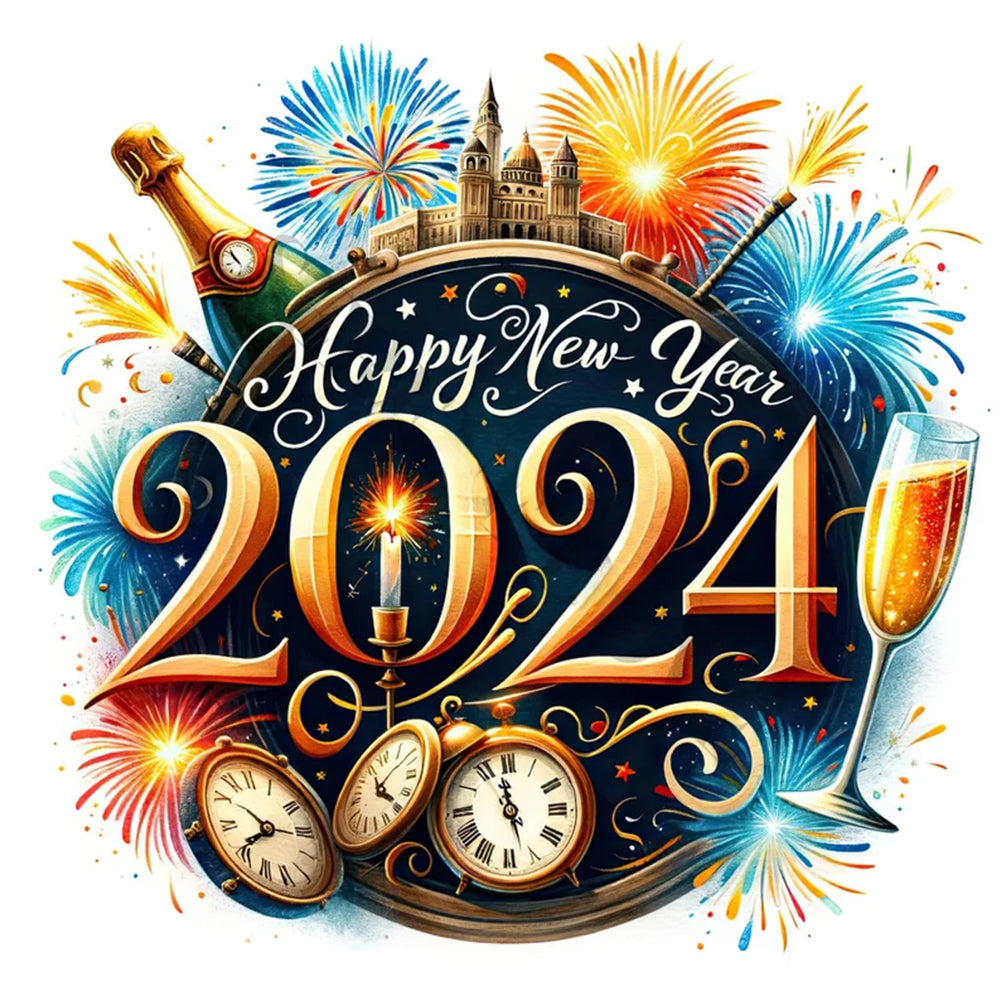 Diamond Painting - Full Round - new year gift calligraphy and painting (35*35CM)