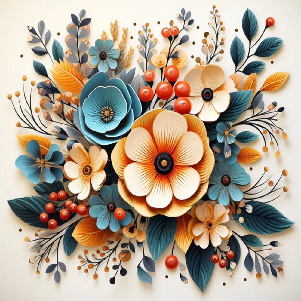 Diamond Painting - Full Round - flowers and grass (35*35CM)