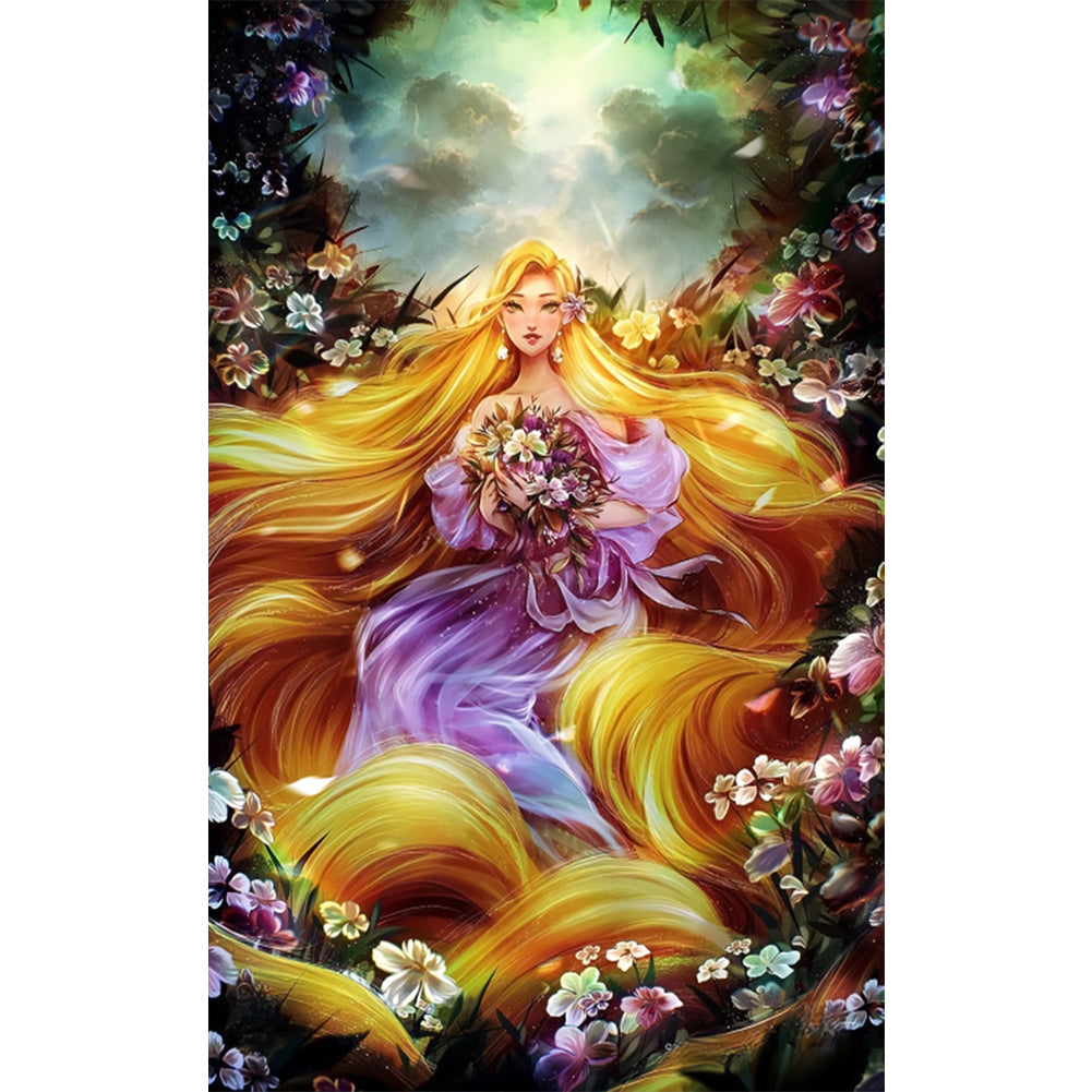 Diamond Painting - Full Round - Long Hair Princess (30*50CM)