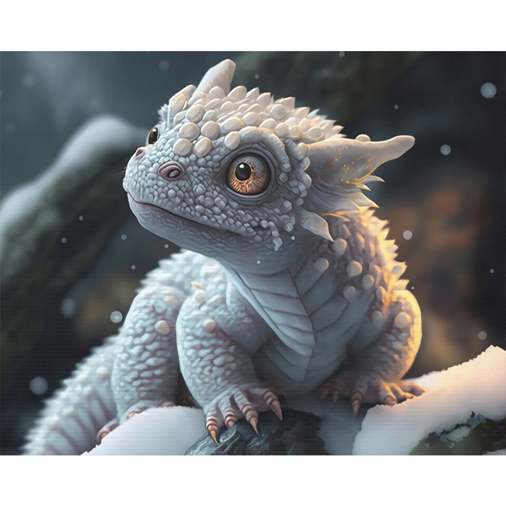 Diamond Painting - Full Round - Snow dragon baby (50*40CM)