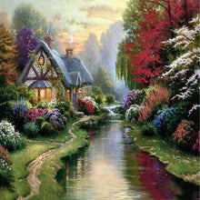 Load image into Gallery viewer, Diamond Painting - Full Square - riverside cabin (50*50CM)
