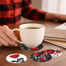 Load image into Gallery viewer, 8 Pcs Acrylic Red Rose Diamond Painting Crafts Coaster with Holder for Beginners
