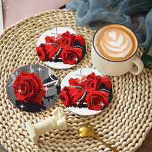 Load image into Gallery viewer, 8 Pcs Acrylic Red Rose Diamond Painting Crafts Coaster with Holder for Beginners
