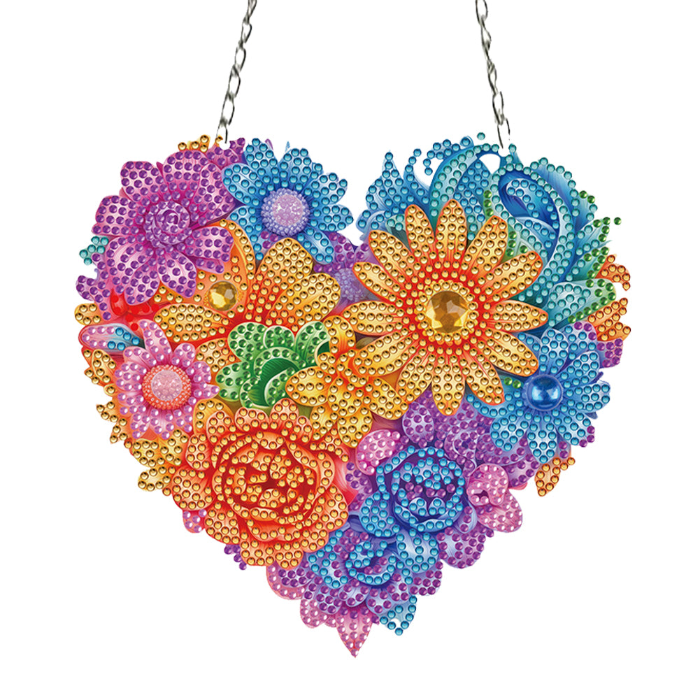 Acrylic Heart Flower Single-Sided Crystal Hanging Home Wall Decor for Wall Decor