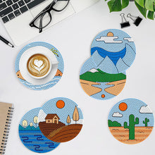Load image into Gallery viewer, 8 Pcs Animal Texture Wooden Biscuit Diamond Painting Art Coaster Kit with Holder
