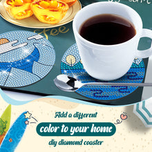 Load image into Gallery viewer, 8 Pcs Animal Texture Wooden Biscuit Diamond Painting Art Coaster Kit with Holder
