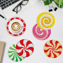 Load image into Gallery viewer, 8 Pcs Animal Texture Wooden Biscuit Diamond Painting Art Coaster Kit with Holder
