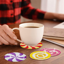 Load image into Gallery viewer, 8 Pcs Animal Texture Wooden Biscuit Diamond Painting Art Coaster Kit with Holder

