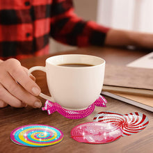 Load image into Gallery viewer, 8 Pcs Animal Texture Wooden Biscuit Diamond Painting Art Coaster Kit with Holder
