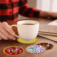 Load image into Gallery viewer, 8 Pcs Animal Texture Wooden Biscuit Diamond Painting Art Coaster Kit with Holder
