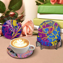 Load image into Gallery viewer, 8 Pcs Animal Texture Wooden Biscuit Diamond Painting Art Coaster Kit with Holder
