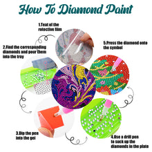 Load image into Gallery viewer, 8 Pcs Animal Texture Wooden Biscuit Diamond Painting Art Coaster Kit with Holder
