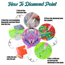 Load image into Gallery viewer, 8 Pcs Animal Texture Wooden Biscuit Diamond Painting Art Coaster Kit with Holder
