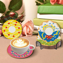 Load image into Gallery viewer, 8 Pcs Animal Texture Wooden Biscuit Diamond Painting Art Coaster Kit with Holder
