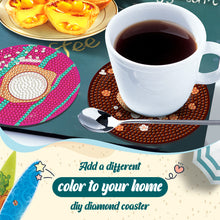 Load image into Gallery viewer, 8 Pcs Animal Texture Wooden Biscuit Diamond Painting Art Coaster Kit with Holder
