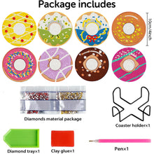 Load image into Gallery viewer, 8 Pcs Animal Texture Wooden Biscuit Diamond Painting Art Coaster Kit with Holder
