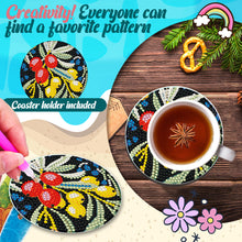 Load image into Gallery viewer, 8 Pcs Animal Texture Wooden Biscuit Diamond Painting Art Coaster Kit with Holder
