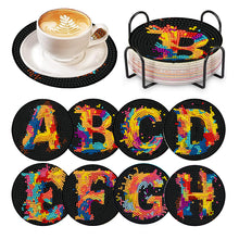 Load image into Gallery viewer, 8 Pcs Animal Texture Wooden Biscuit Diamond Painting Art Coaster Kit with Holder
