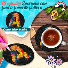 Load image into Gallery viewer, 8 Pcs Animal Texture Wooden Biscuit Diamond Painting Art Coaster Kit with Holder
