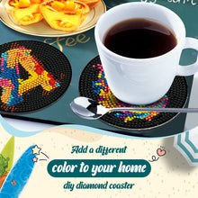 Load image into Gallery viewer, 8 Pcs Animal Texture Wooden Biscuit Diamond Painting Art Coaster Kit with Holder
