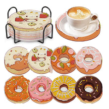 Load image into Gallery viewer, 8 Pcs Animal Texture Wooden Biscuit Diamond Painting Art Coaster Kit with Holder
