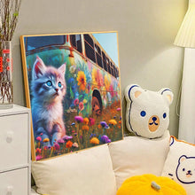 Load image into Gallery viewer, Diamond Painting - Full Round - Cat and bus (40*40CM)
