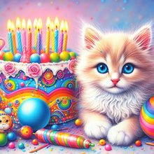 Load image into Gallery viewer, Diamond Painting - Full Round - cake and cat (40*40CM)
