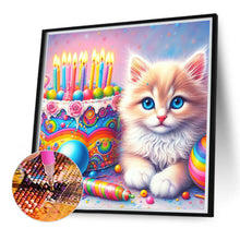 Load image into Gallery viewer, Diamond Painting - Full Round - cake and cat (40*40CM)
