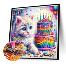 Load image into Gallery viewer, Diamond Painting - Full Round - cat and cake (40*40CM)
